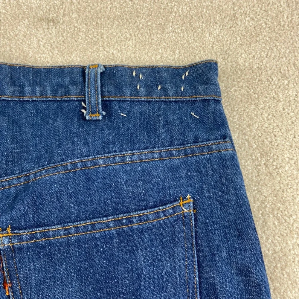 Vintage 70's Levis 646 Jeans Mens 38x32 Blue Orange Tab Bell Bottom Flare Denim
